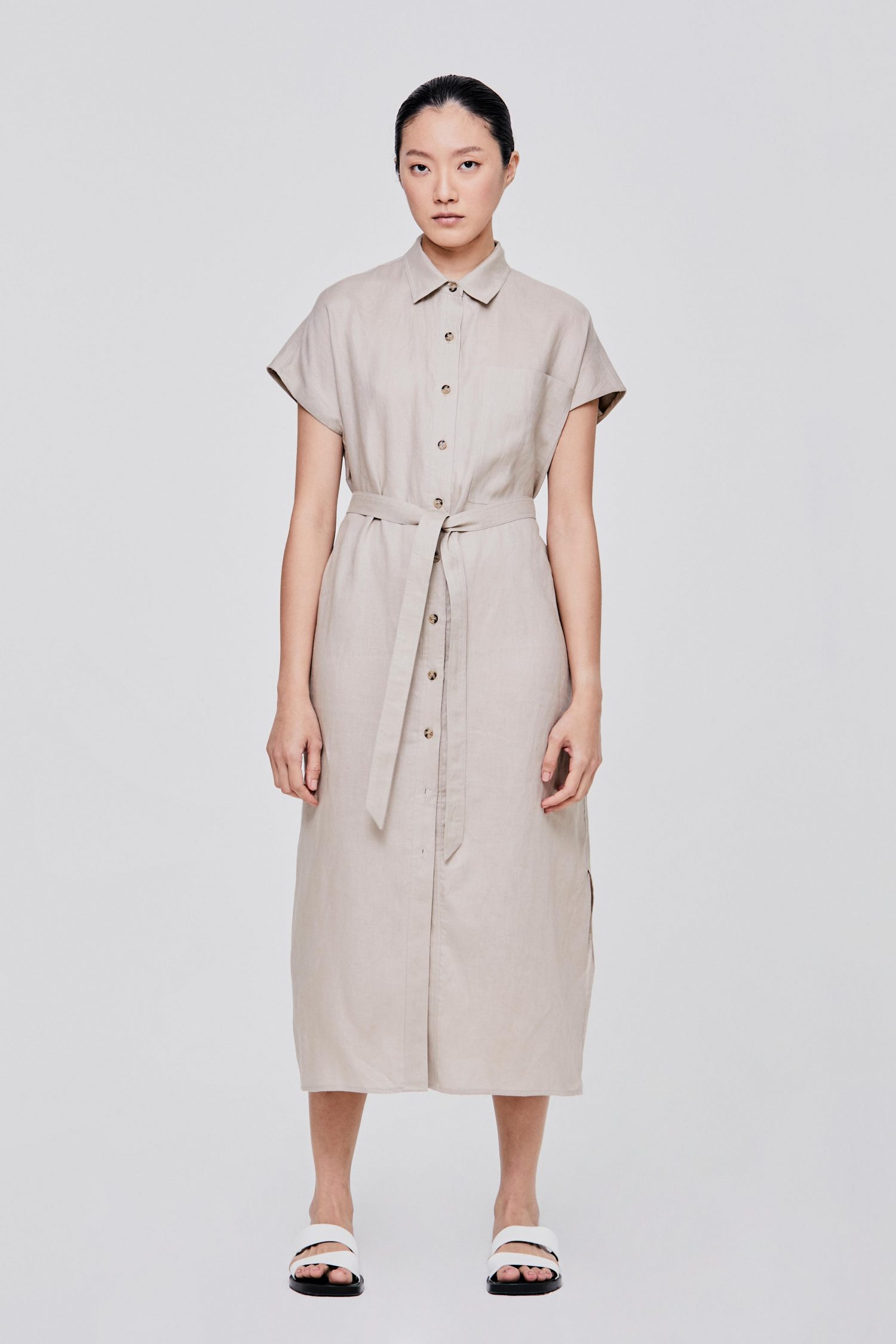 syu様Front Open Big Pocket Shirt Dress-